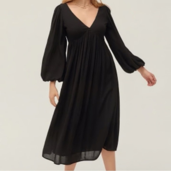 Urban Outfitters Black Cut Out Backless Maxi dress Long Sleeve Small - Picture 2 of 6